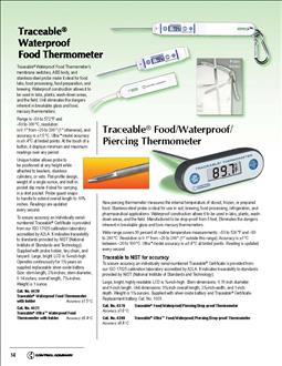 Control Company Traceable Waterproof Food Thermometer with Holders